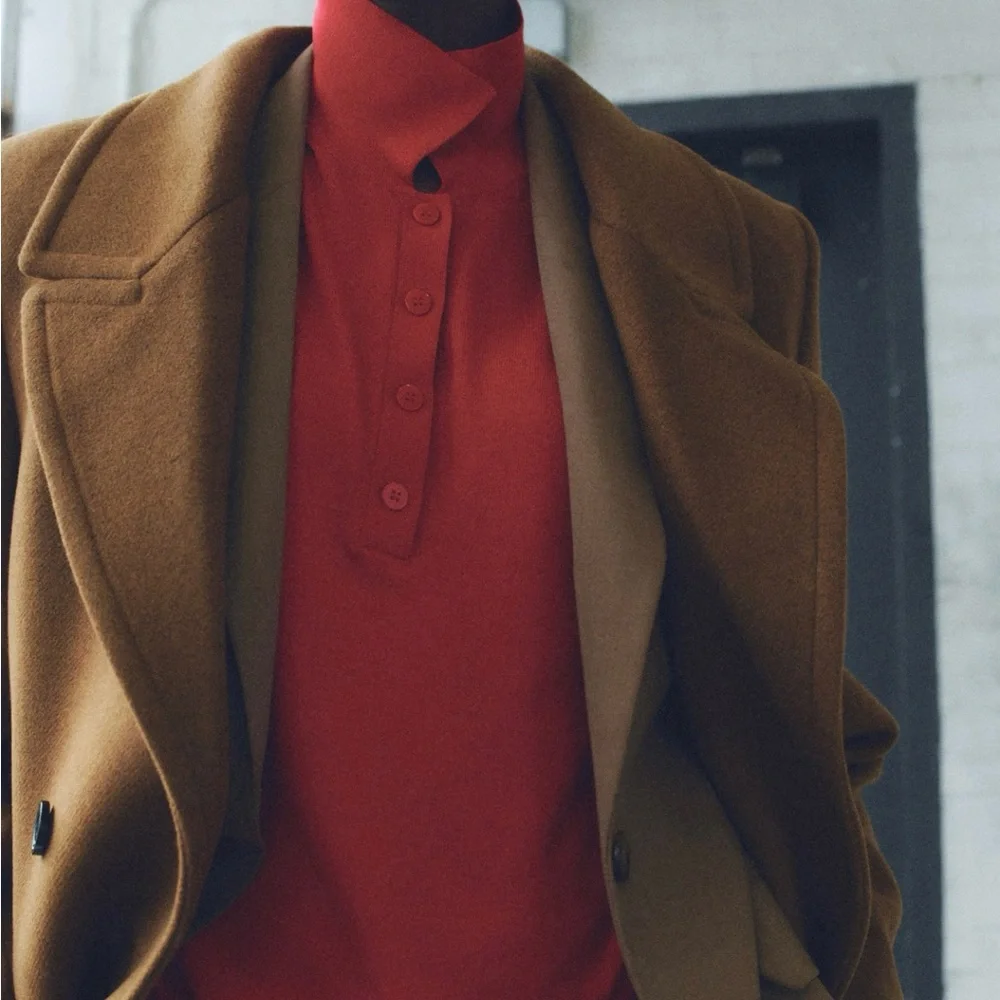 Mango Double Breasted Wool Blend Coat NWT - Picture 2 of 8